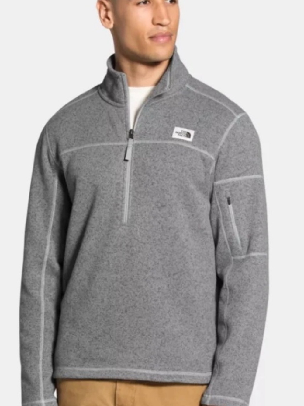 The North Face | Men’s Gray Quarter-Zip Fleece Pullover | S